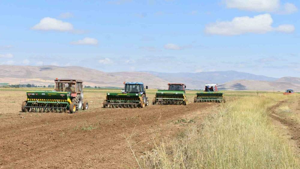 Bayburt R&uuml;şt&uuml; k&ouml;y&uuml;nde 50 dekarlık suni mera oluşturuldu