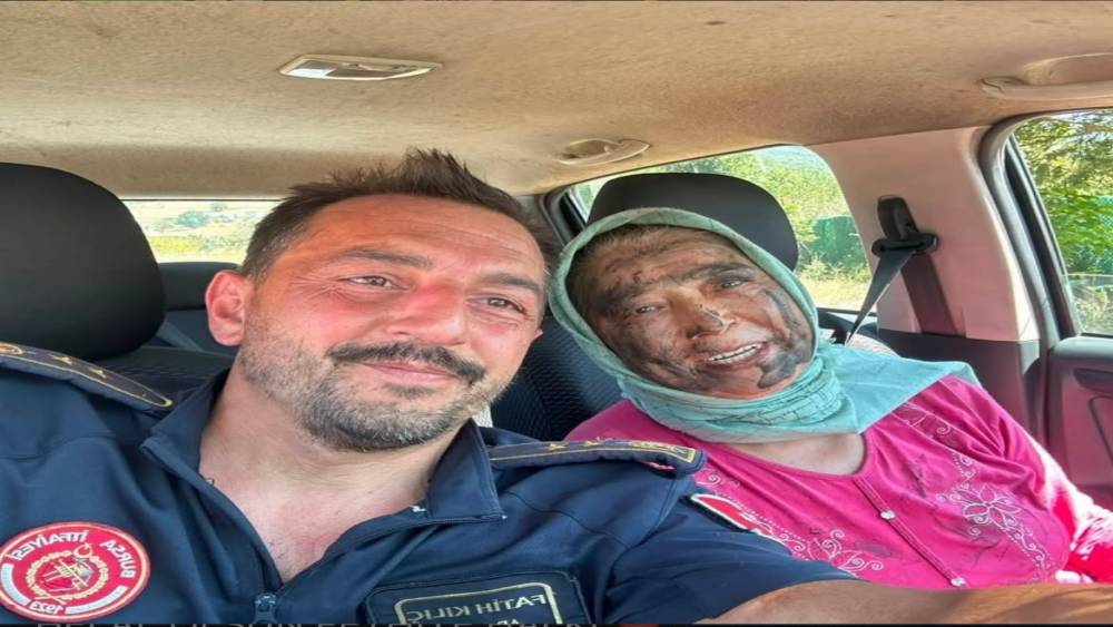 Yenişehir&rsquo;de orman yangınına m&uuml;dahale eden kadına itfaiyeden ziyaret