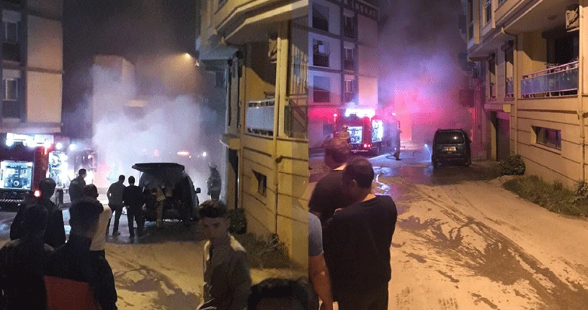 Bayraklı'daki otomobil yangını korkuttu!
