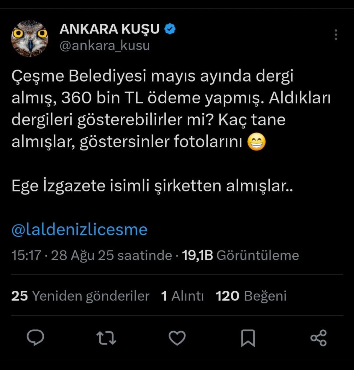 Çeşme Belediyesi’nden 360 bin TL’lik dergi harcaması iddiası