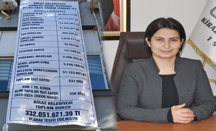 Saliha Özçınar’ın geride bıraktığı borç tablosu Kiraz Belediyesi'ne asıldı